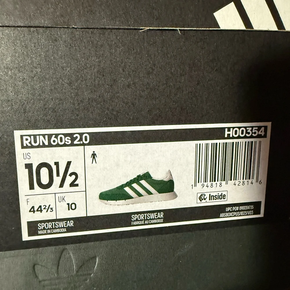 Adidas Mens Green and White Trainer Sneakers